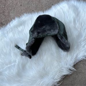 Olive Green and Fleece Air Force Military Flyer Winter Hat